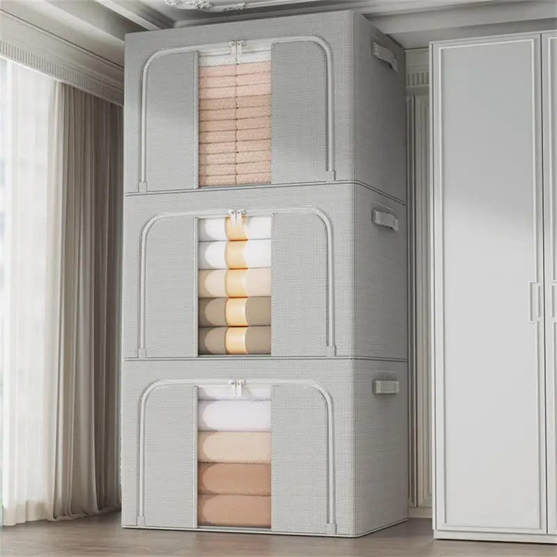 

Fabric Material Bainer Box Home Supplies Storage Box White Single Window Storage Box Folding For Easy Storage Storage Supplies