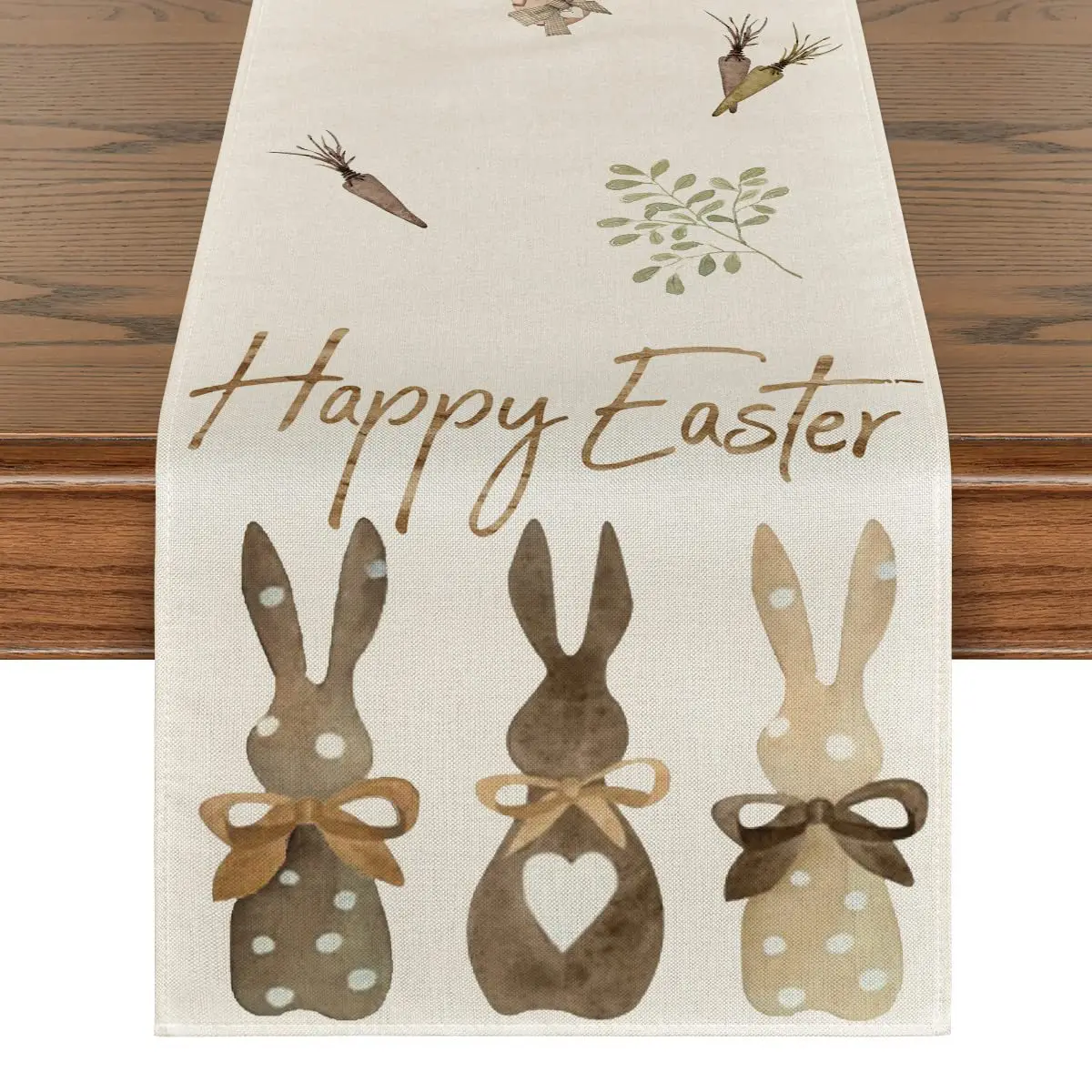 

bunny Carrots Happy Easter table runner flag with Placemat for Dining Table Decor Spring Tablecloth Easter Rabbit Table cover