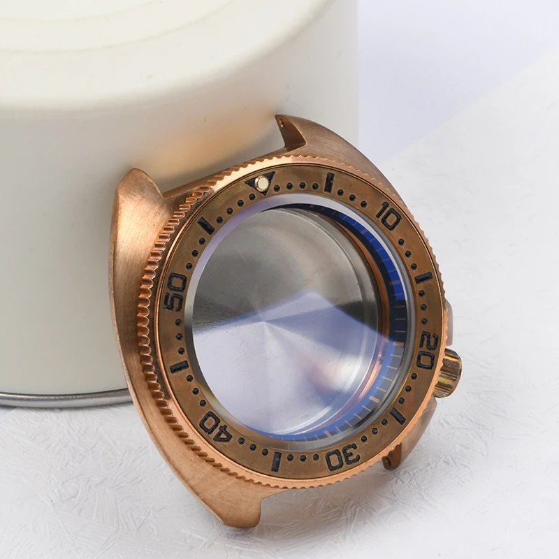 Фото 6105 Бронзовый корпус часов Abalone C3, светящееся сапфировое стекло, корпус часов для дайвинга, подходит для Seiko для NH35/NH36, модные часы с автоматическим механизмом №4