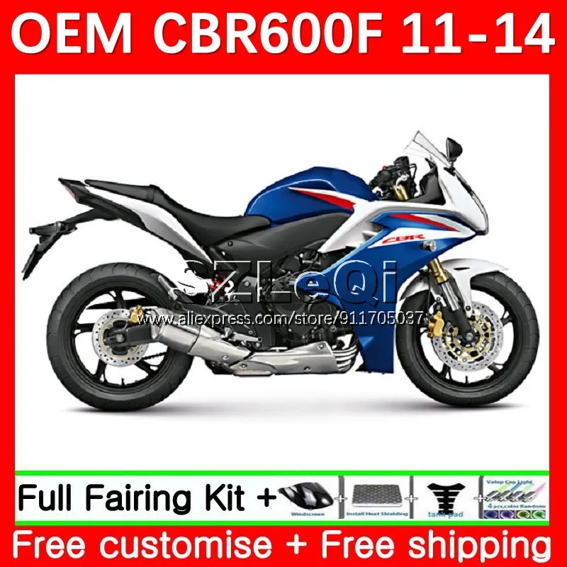 Инжекция синего и белого цвета для HONDA CBR 600 F 600F C CBR600F4i CBR600 F4i 11 12 13 14 CBR600F 2011 2012 2013 2014