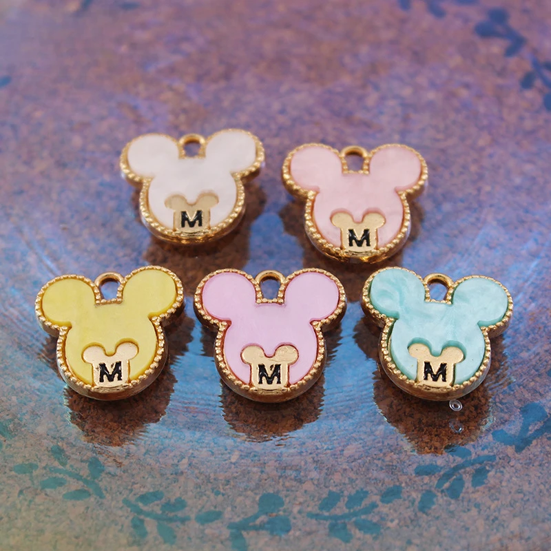 

10PCS Disney Cartoon Mickey Head DIY Homemade Jewelry Accessories Earrings Necklace Pendant Homemade Handmade Alloy Material