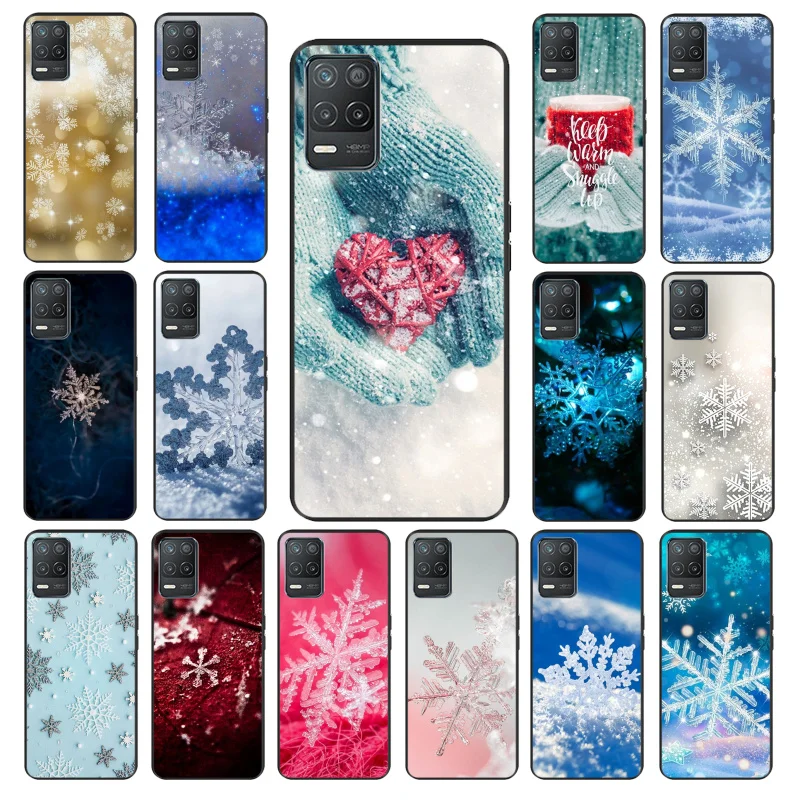 

Christmas Snowflake Phone Case for OPPO Realme GT 2 Pro X2 Pro XT C25S 8 7 6 Pro 6i GT Master C3 C21 C21Y C11 X3 SuperZoom