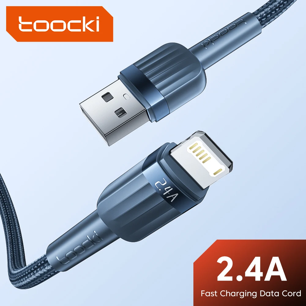 USB-кабель Toocki 2 4 А для быстрой зарядки iPhone 14 13 12 11 Pro Max X XR XS 8 7 S Plus Pad Air 3 Mini