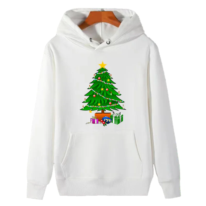 Christmas sweatshirt christmas tree graphic Hooded sweatshirts winter christmas sweatshirt thick sweater hoodie fleece hoodie