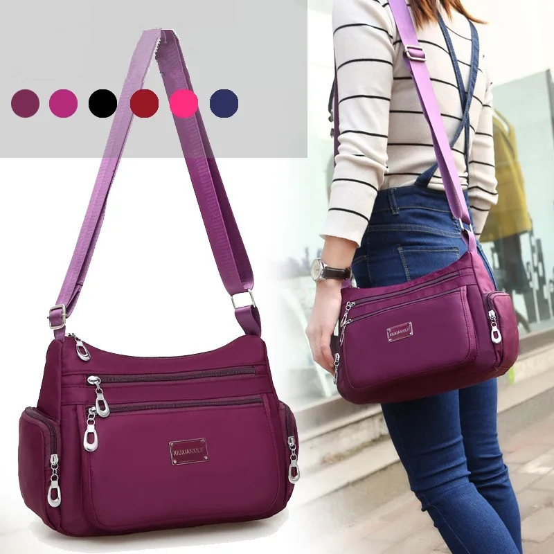 

Casual Nylon Waterproof Women's Handbag Korean Fashion Ladies Shoulder Croddbody Bag Brand Zipper Messenger Purse Bolsa Female