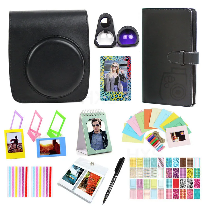 Аксессуары для камеры FujiFilm Instax Mini 70, чехол сумка из искусственной кожи с плечевым ремнем/96 карманов фотоальбом