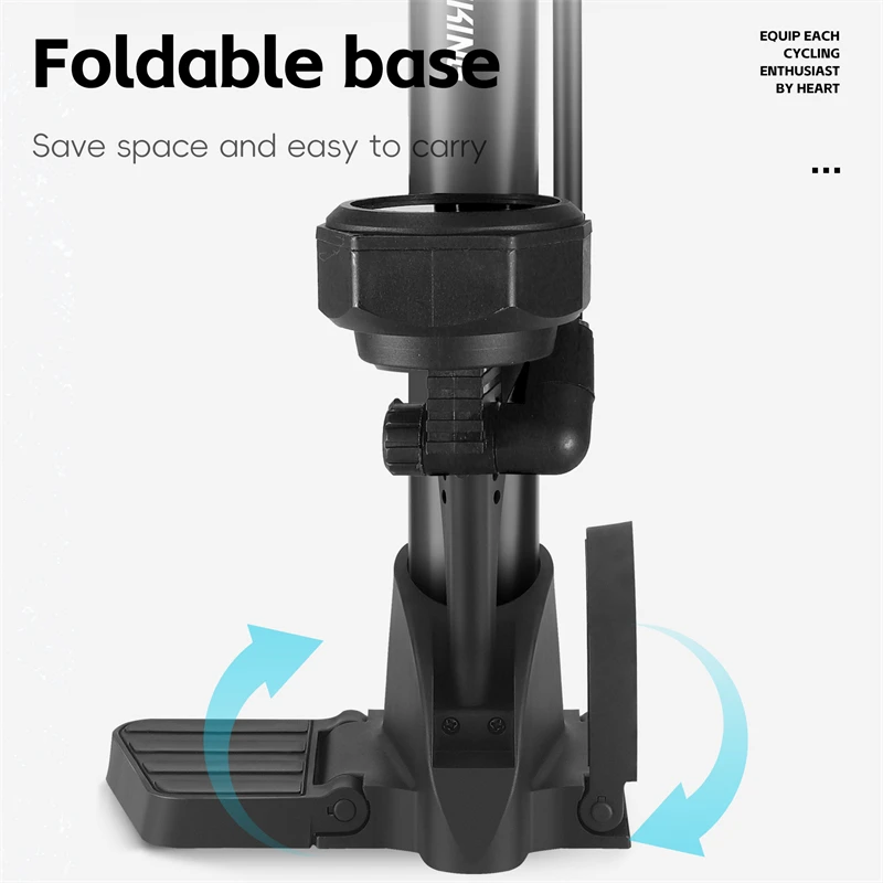 Велосипедный насос WEST BIKING ручной с манометром 160PSI велосипедный напольный