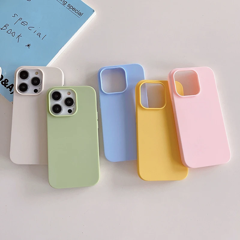 Фото Роскошный матовый ультратонкий силиконовый чехол конфетных цветов для iPhone 17 Air, 17E, 16, 16E, 15, 14 Plus, 13, 12 Mini, Pro, Max №2