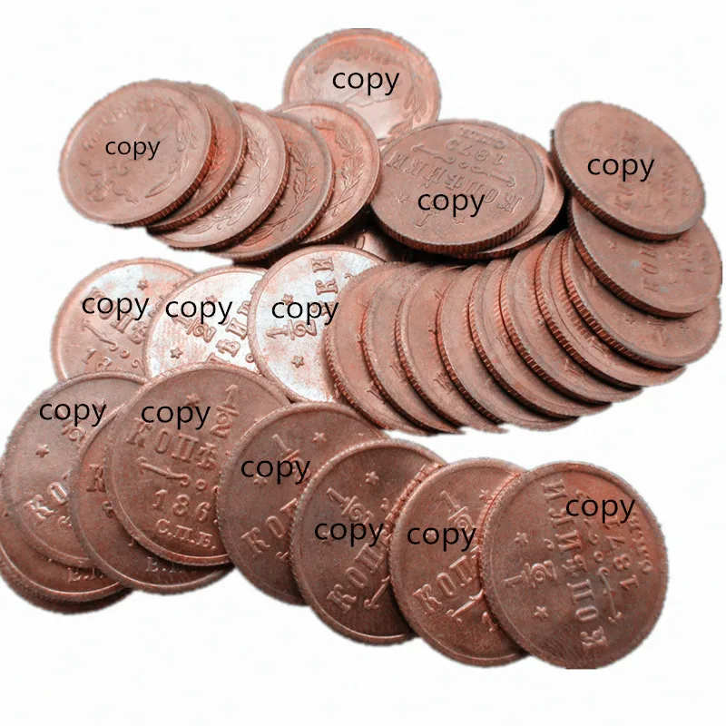 Медные копировальные монеты Россия Александр 1/2 копейки 34 шт