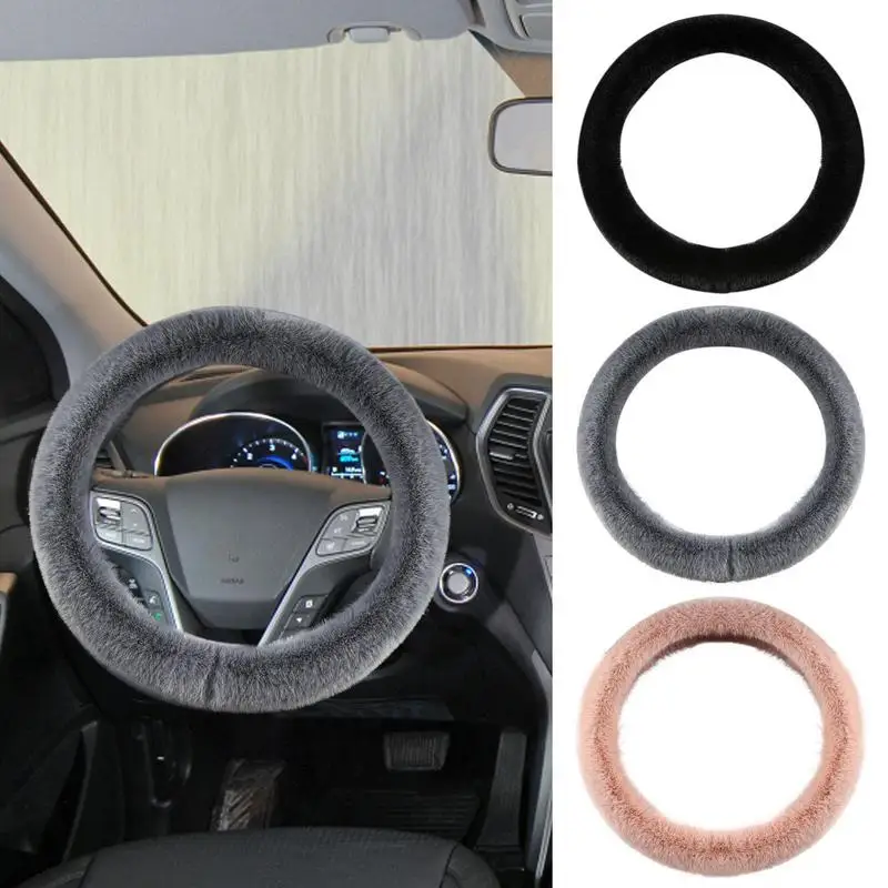 

Steering Wheel Cover Soft Breathable Universal Plush Warm Durable Steering Wheel Cover For Car Trucks SUVs and Sports Cars