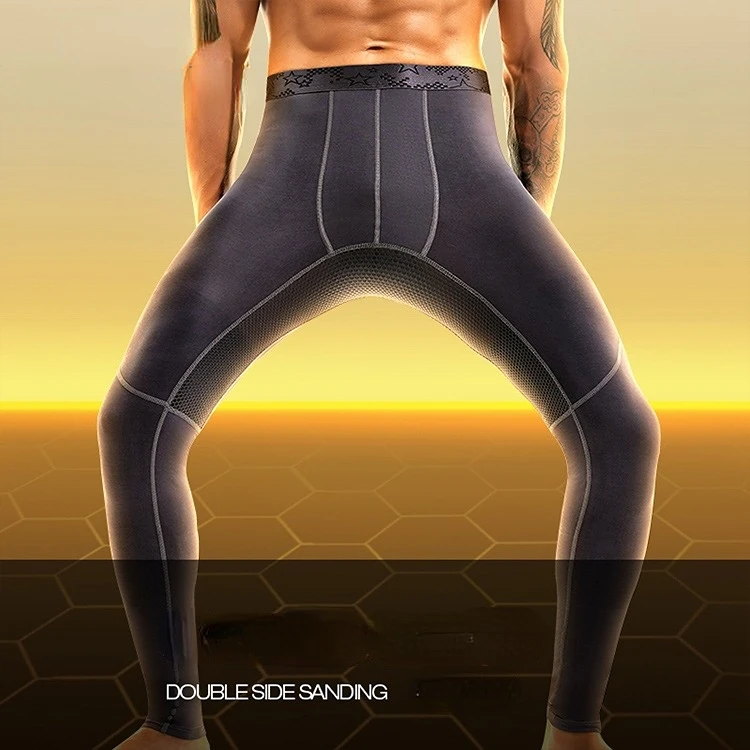 Man Sexy Thin Breathable Long Johns Winter Thermal Underwear Warm Keep Penis Guard in-leg Elastic Viscose Mesh Net Leggings