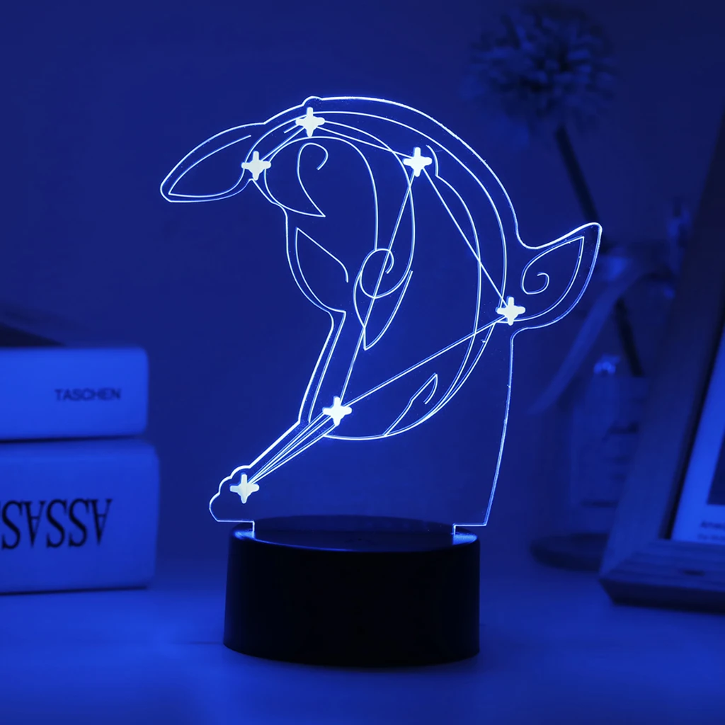 

Genshin Impact Attributes Night Light Game Anime Figure 3D LED Lamp For Kid Room Illusion Party Decor Birthday Gift Arataki Itto