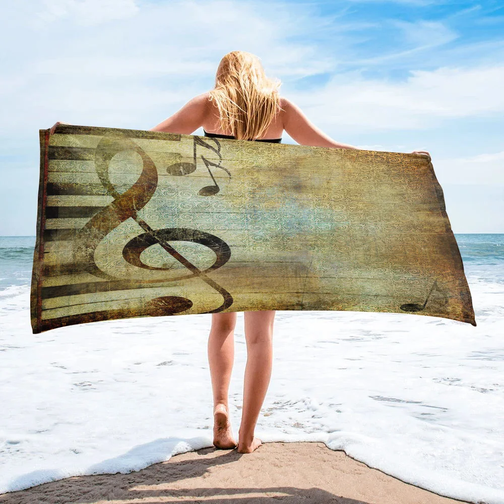 

Musical Symbol Piano Bath Towel Absorbent Adult Large Beach Towels Face Hand Shower Towel For SPA Bathroom Washcloth