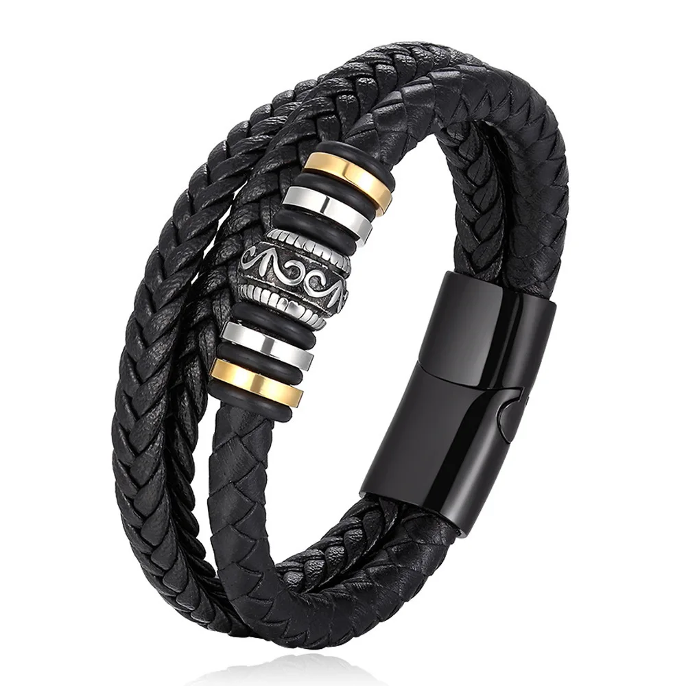 

Skull Multi-layer Braided Leather Rope Bracelet Punk Jewelry Trend All-match Cowhide Bracelet For Men Women Couples Jewelry