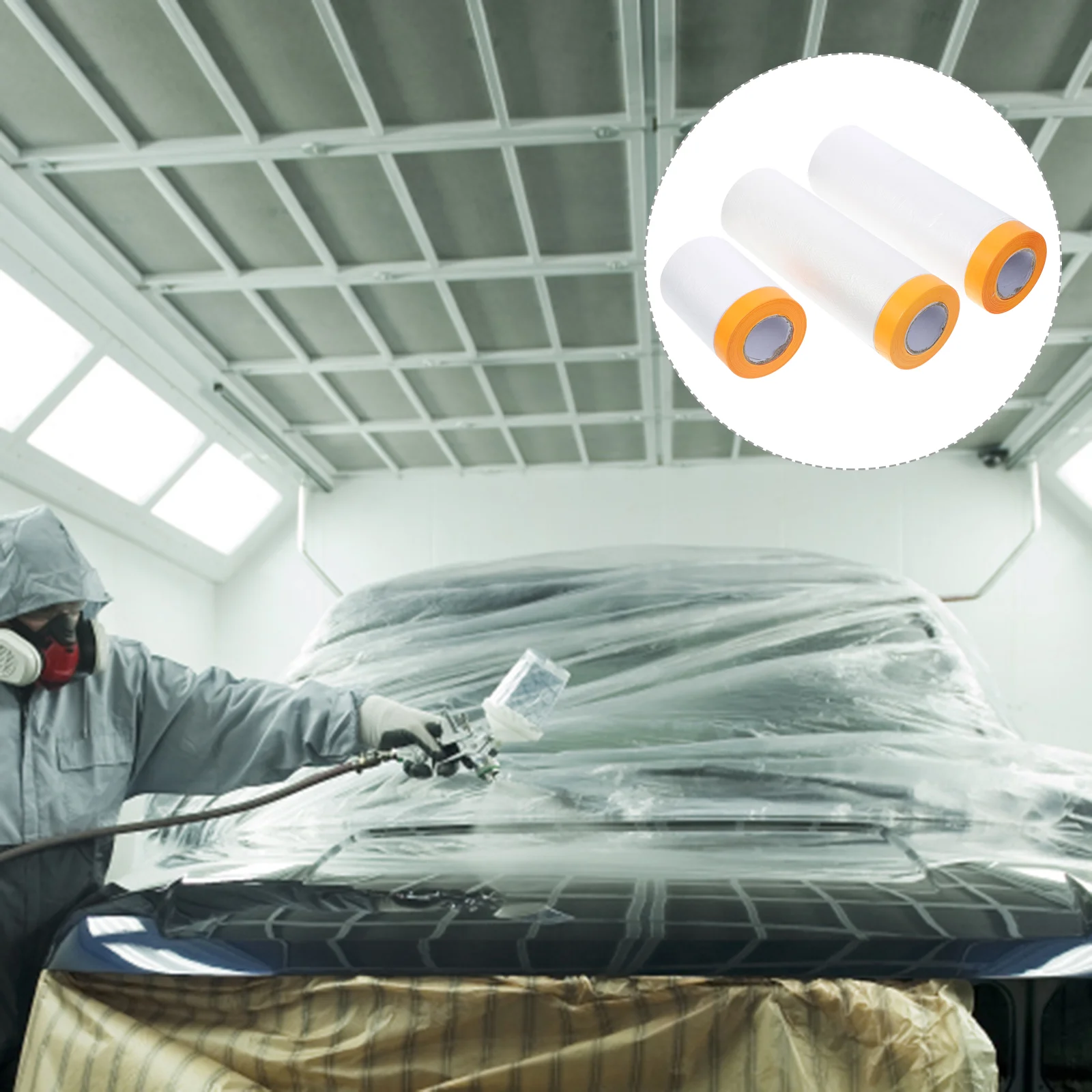 3 рулона спрей-защитной пленки малярная бумага для покраски 20-метровая лента из