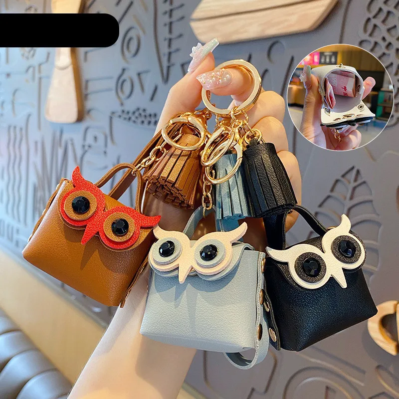 

Owl Wallet Women Coin Purse Keychain Fashion Car Key Pendant Jewelry portafoglio Luxury Headphone Bag Carteira Portfel Carteras