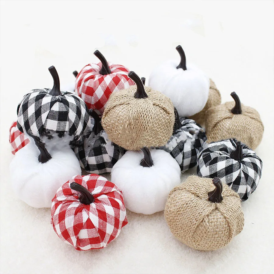 

Pumpkin Fabric Art Autumn Happy Thanksgiving Day Harvest Festival Simulation Pumpkin Halloween Decoration Props and Ornaments