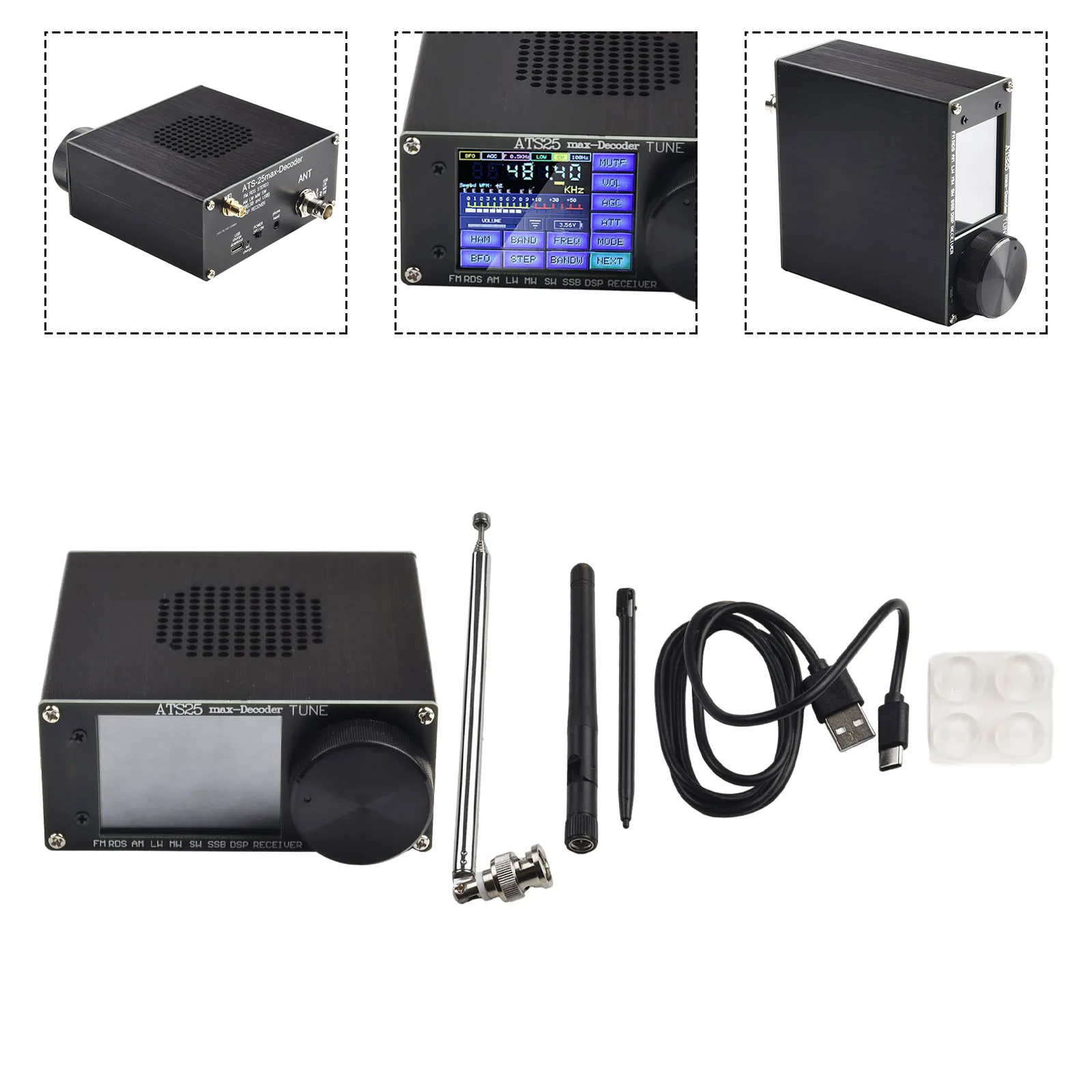 ATS-25max-декодер Si4732A10 Full-Ba N D Поддержка приемника CW RTTY FT8 FT4 SW MW портативности 3 5 мм