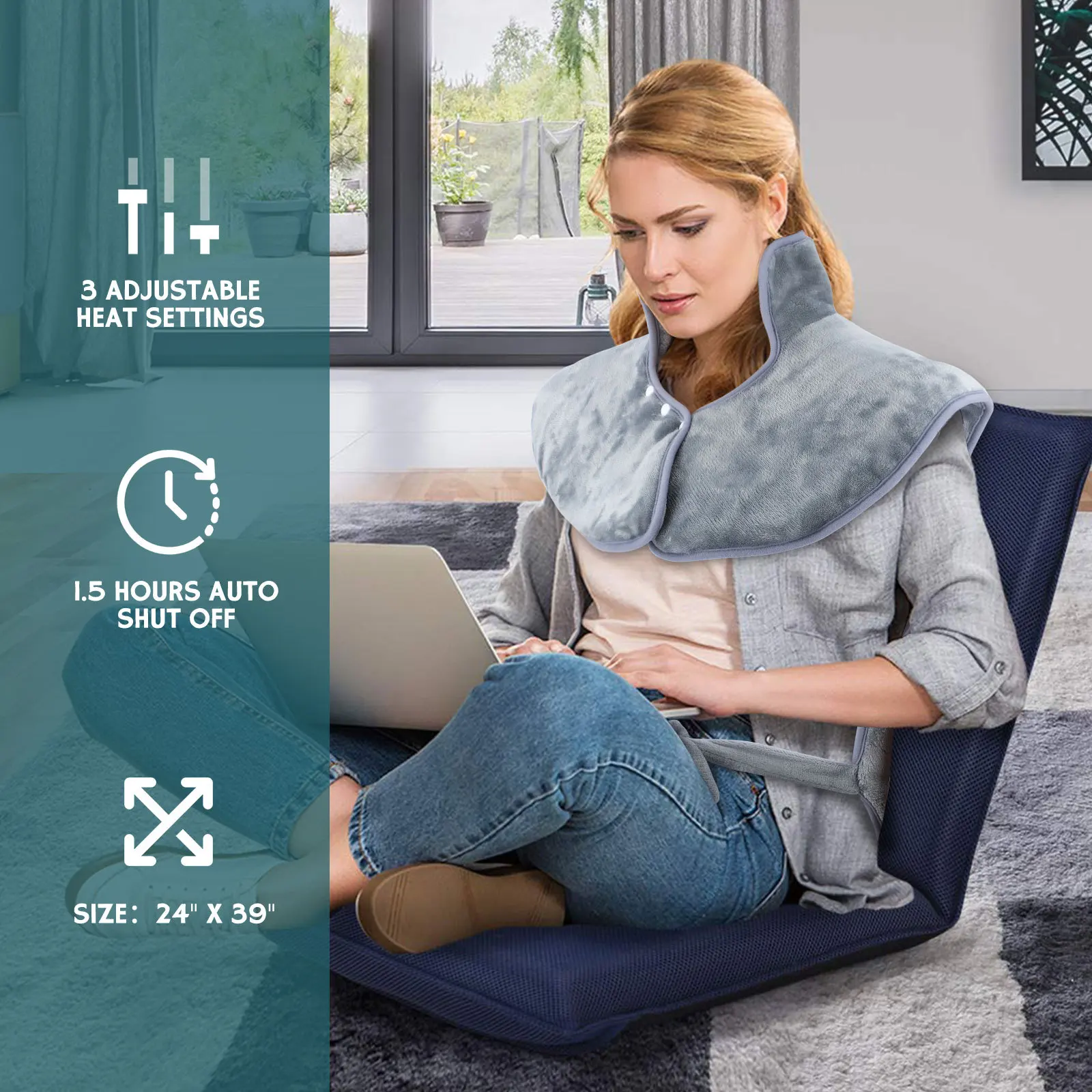 

Electric Heating Pad Shawl Blanket Shoulder Guard Winter Warm Up Household Neck Waist Back Heated Blanket Cloak Unisex