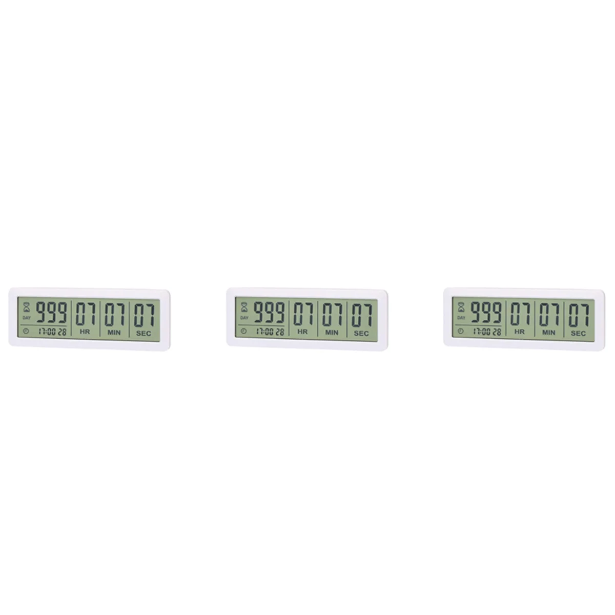 

3X Big Digital Countdown Days Timer Clock - 999 Days Count Down Clock Timer for Graduation Lab Kitchen (White)