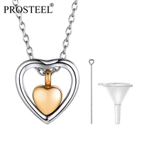 prosteel cremation jewelry for ashes heart pendant necklace keepsake memorial 18k goldrose gold plated color
