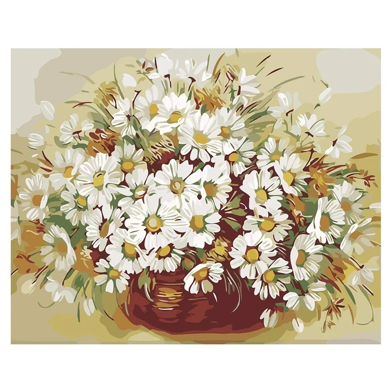 

Adult Beginner Digital Painting Paint, Digital Kit on Frameless Canvas, Chrysanthemum
