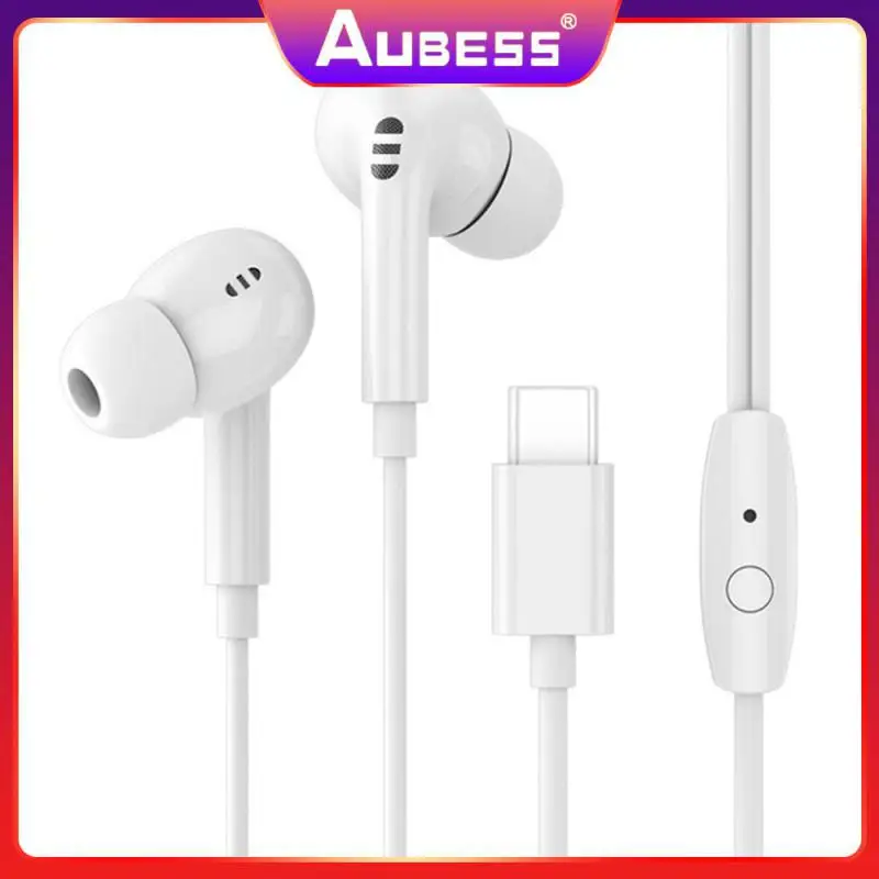 

About 120cm Type C Earphones Stronger Bass Earphone Better Audio Quality Convenient Sleep Phones Subwoofer Earphones Light