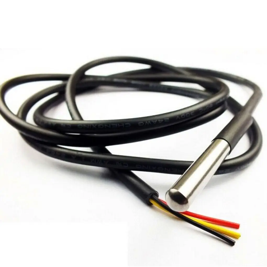 

DS18B20 Thermometer Sensor Stainless Steel package 1 Meters Waterproof DS18b20 Temperature Probe Sensor 18B20