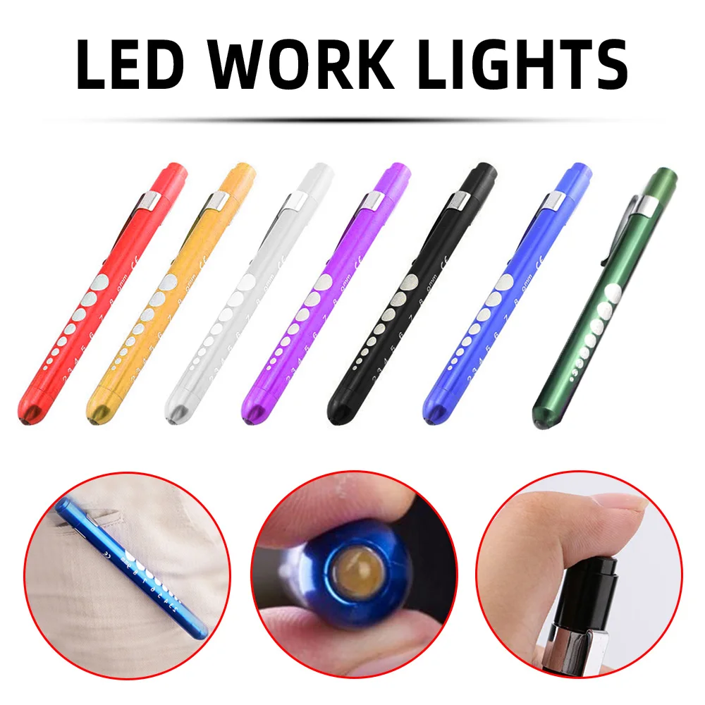 

Scale Aluminum Pen Light White Light Yellow Light LED Pen Flashlight Pen Flashlight Pupil Oral Examination Pen Light