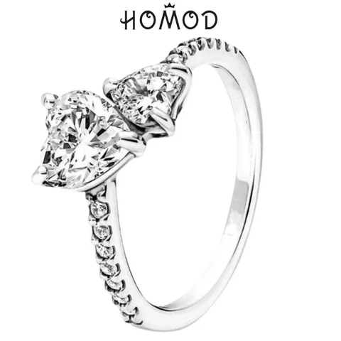 HOMOD, новинка 2022 года, кольцо с блестящим кубическим цирконием и прозрачным паве в форме сердца для мам, на день матери, Женские Ювелирные изделия на палец, подарки
