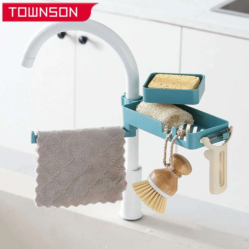 

Double Layer Kitchen Sinks Organizer Sink Shelf Soap Sponge Holder Sink Drain Rack Kitchen Accessories Faucet Holder Shelf