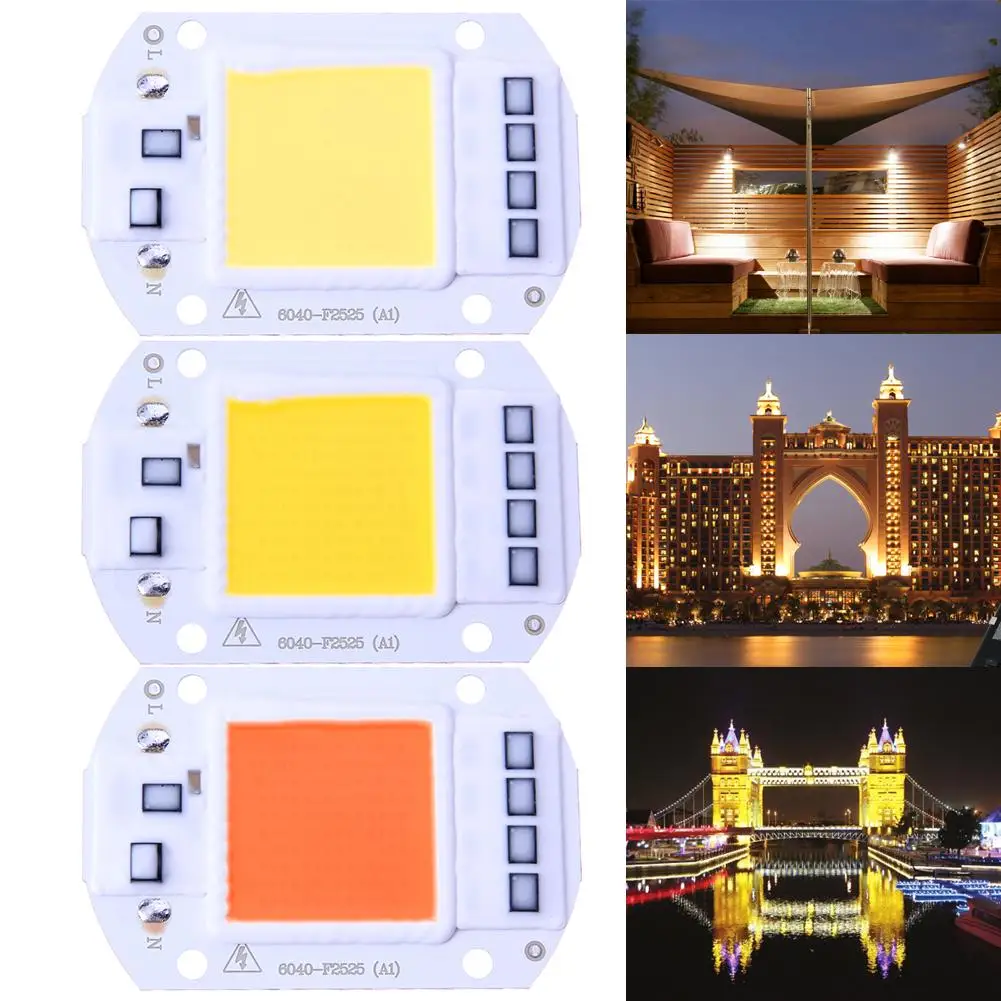 

1pcs High Power LED Chip SMD COB Lamp beads 50W Cold/Warm DIY Lighting Accessories For FloodLight Spotlight