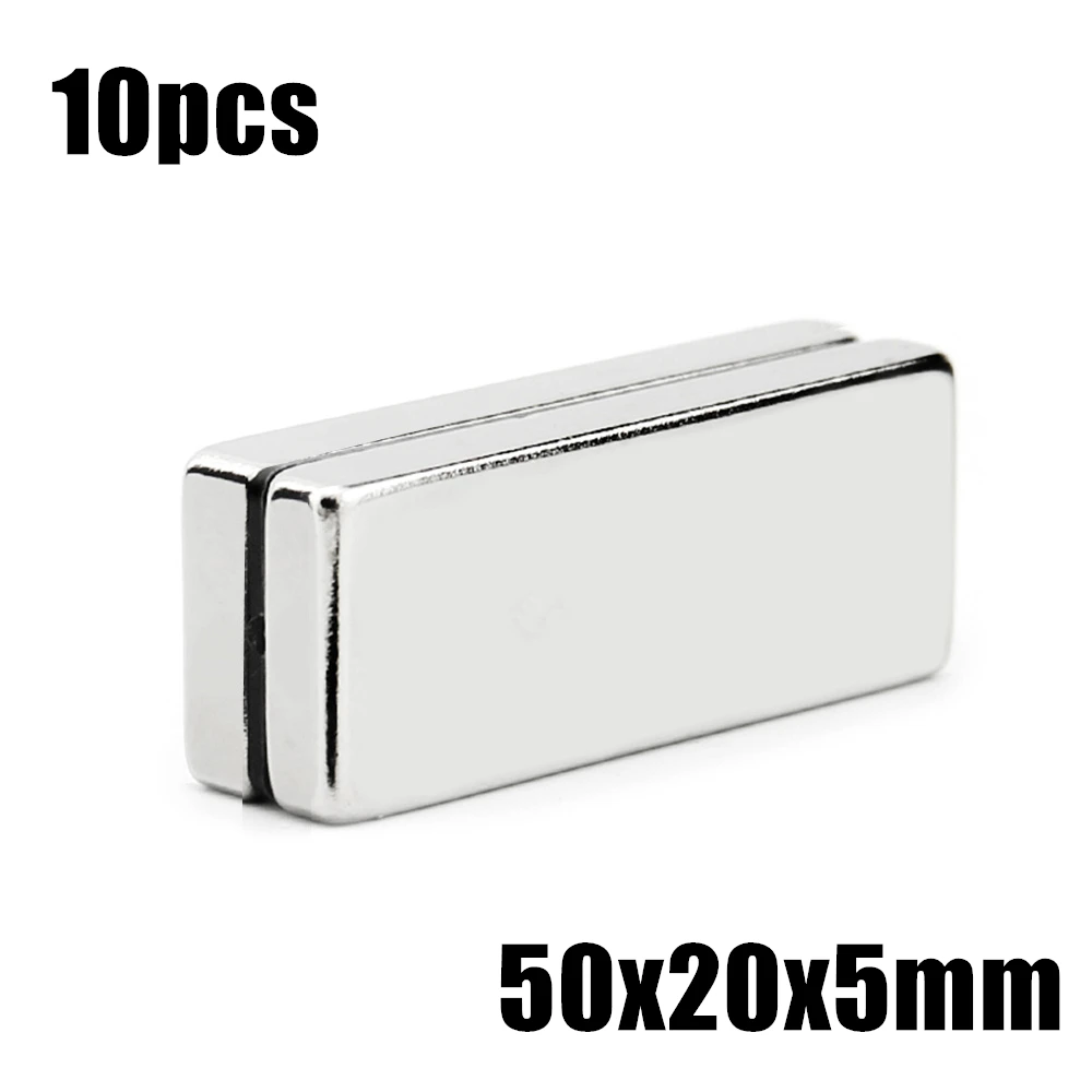 

Супермощный редкоземельный блок, неодимовый магнит NdFeB N35 50*20*5 мм, 5 шт., 50x20x5 мм