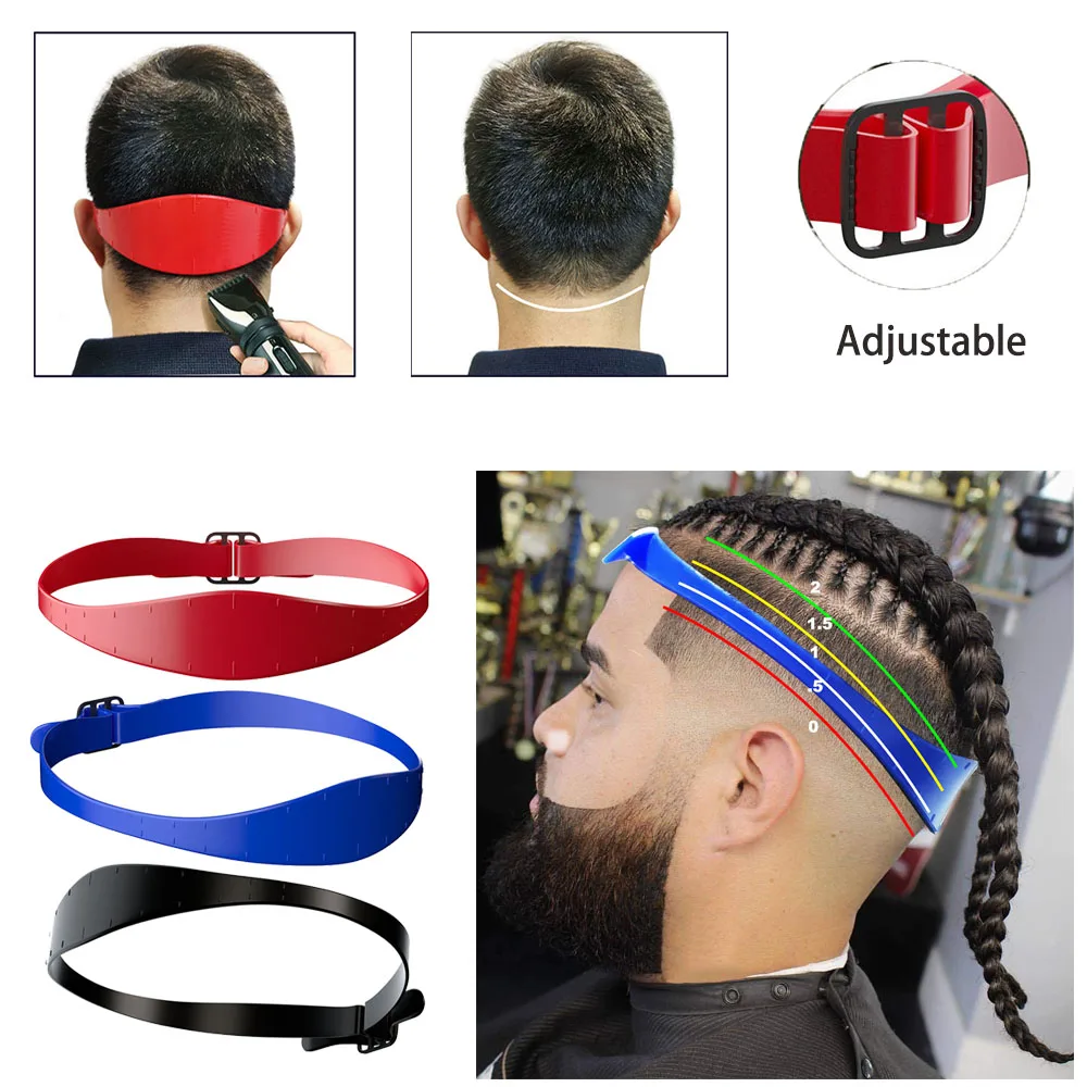 

Adjustable Haircut Shaving Template Silicone Hair Trimming Headband Template Non-Slip Hair Styling Tools for Home Salon