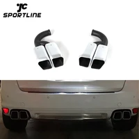 silver glossy steel v6 square exhaust pipes for porsche cayenne turbo gts 958 sport 11 14