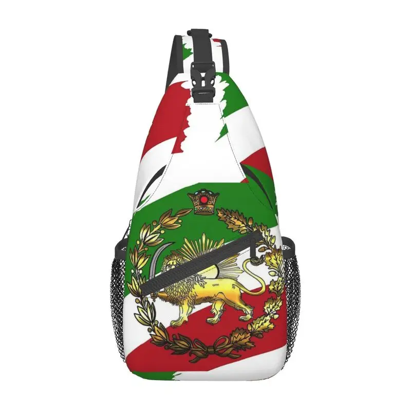 

Casual Iran Pahlavi's Flag With Lion And Crown Sling Bags for Traveling Men's Chest Crossbody Backpack Shoulder Daypack