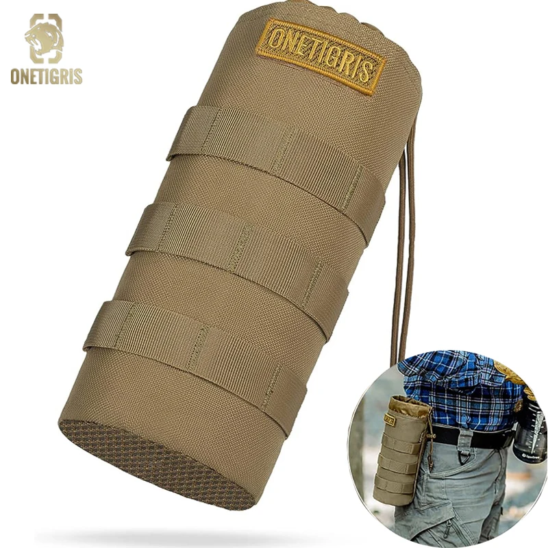 

ONETIGRIS Tactical MOLLE Water Bottle Pouch Drawstring Outdoor Camping Hiking Cycling Fishing Hunting Water Bottle Kettle Bag