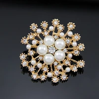 snowflake imitation pearl synthetic rhinestone brooch flower brooch fashion ladies clothing accessories