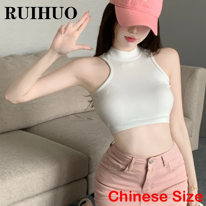 RUIHUO однотонные женские топы на выход лето 2022 сексуальная женская одежда