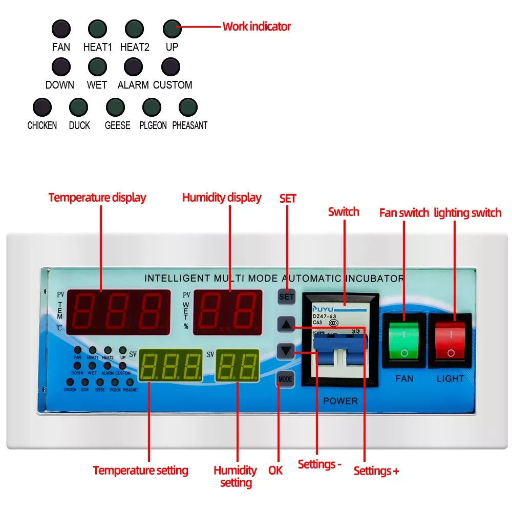 

Full Automatic Egg Incubator Controller XM-18E Egg Hatcher Multifunction Controller Temperature Humidity Controller 30% off
