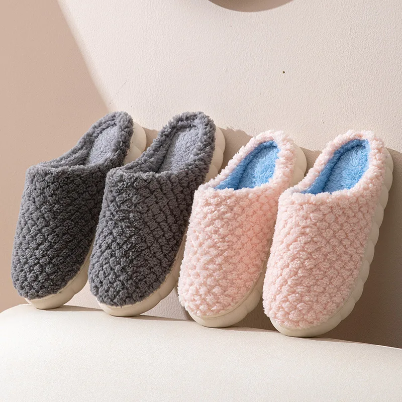 

Bebealy Women Slippers Plush For Men Trendy Fluffy Antiskid Cloud Slippers Indoor And Outdoor Warm Couple Casual Home Slippers