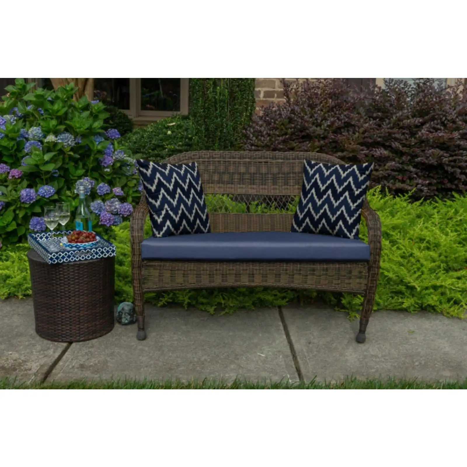 

Sunbrella Wicker Settee Cushion - Canvas Jockey Red
