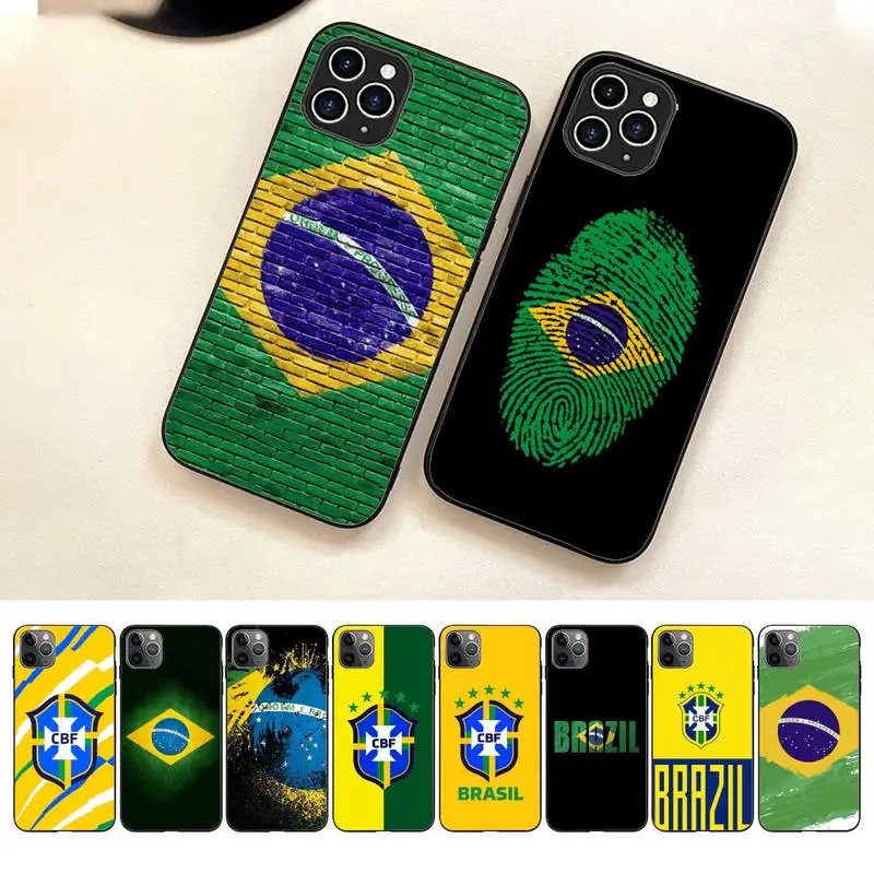 

Brazil Flag Phone Case For Iphone 7 8 Plus X Xr Xs 11 12 13 14 Se2020 Mini Pro Max Case