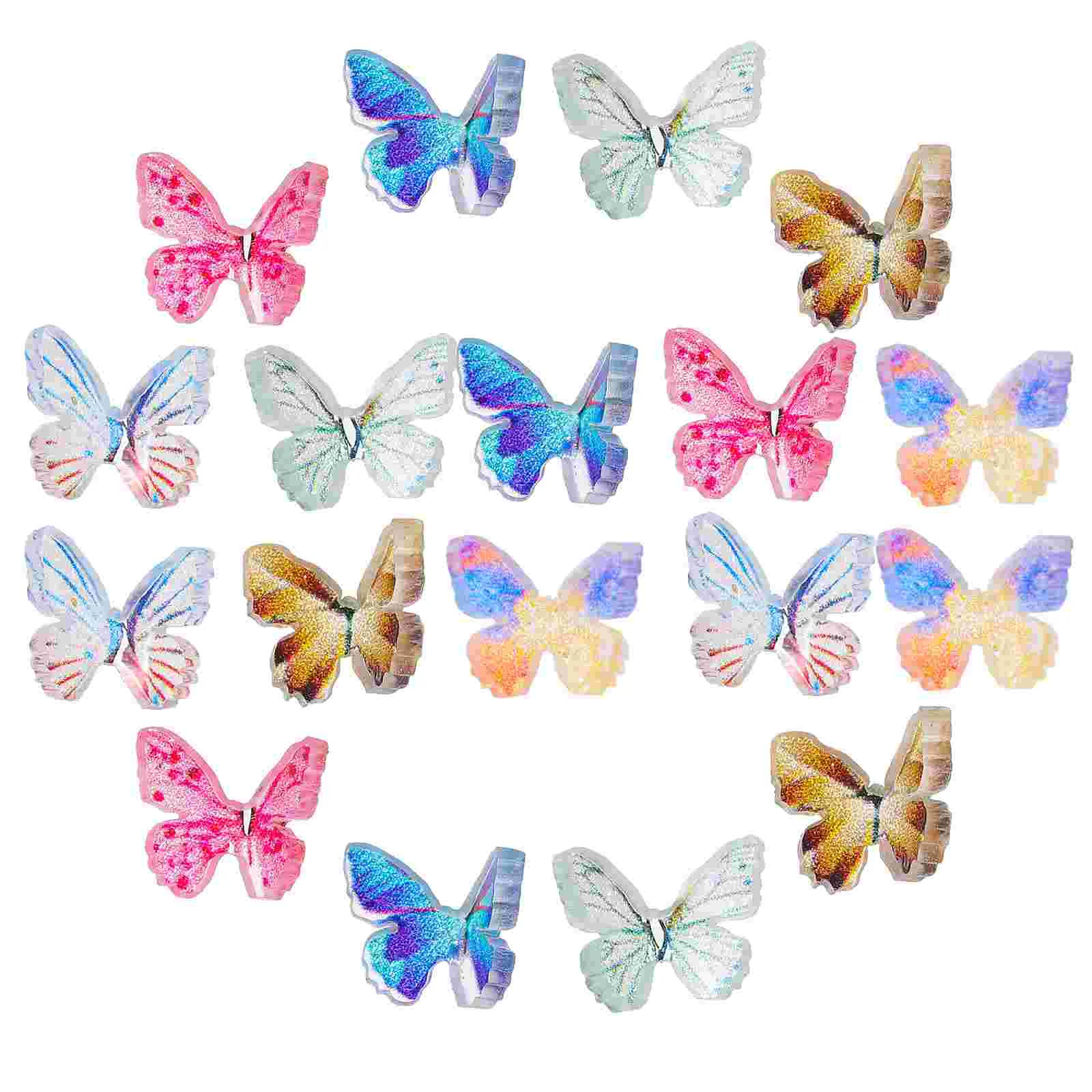 

24 Pcs Animal Ornaments Mini Animals Butterflies Figures Three-dimensional Tiny Resin House Micro Decor Stuff Landscape
