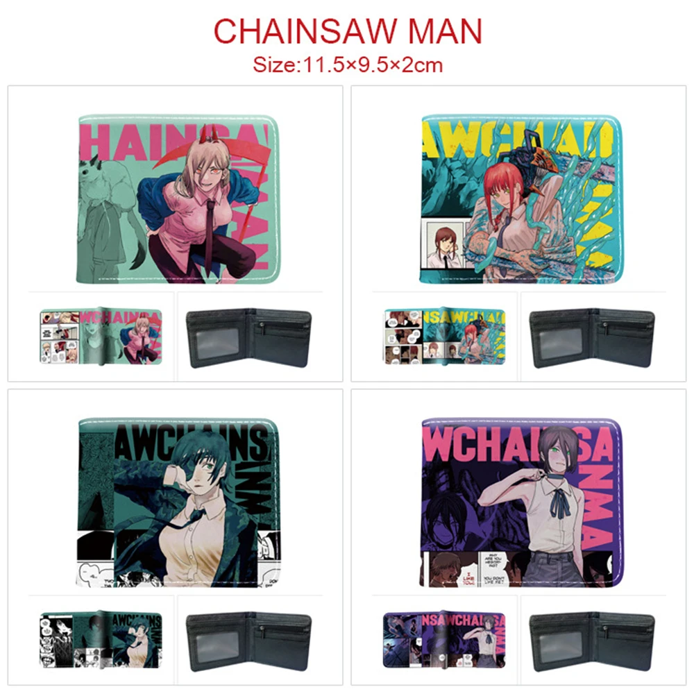 

Anime Chainsaw Man Pu Wallet Bifold Coin Pocket Photo Credit Card Holder Teenager Boy Girl Casual Cartoon Cosplay Purses Gifts