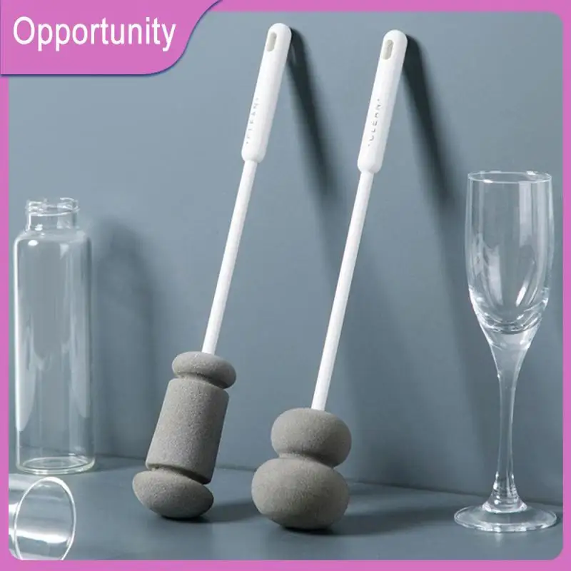

Sponge Hanging Bottle Brush New Glass Cup Brush Long Handle Cleaning Brush Household Utensils Plastic Kitchen Cup Brush