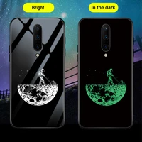 luxury luminous tempered glass phone case for oneplus 9 pro 8 7t 7 pro 8t 9r 9rt 5g cover for oneplus oneplus nord n100 n10 capa