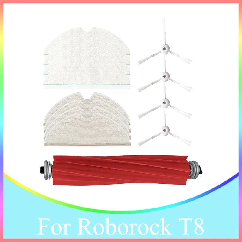 

Запасные части для Roborock T8, набор тканей для швабры с основной боковой щеткой, аксессуары для робота-пылесоса