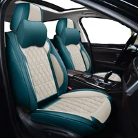 Universal Car Seat Covers 360 Degree Full Covered Durable ECO Perforated Leather Seat Cover For 90% Sedan SUV 5 Seats Car Blue