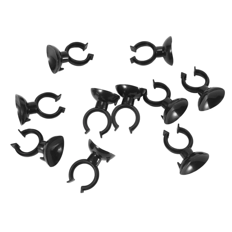 

10 Pcs Black Suction Cup Holder 20mm Dia Tube Airline for Aquarium